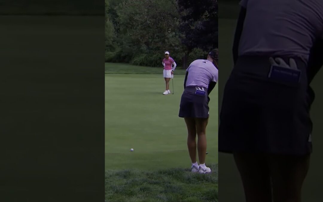 Linn Grant with a nifty birdie from the edge of the rough courtesy of her wedge 🙌